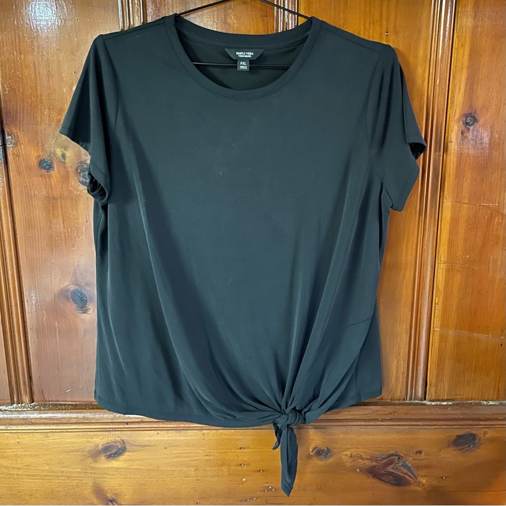 Black Short Sleeve Simply Vera Top Size PXL